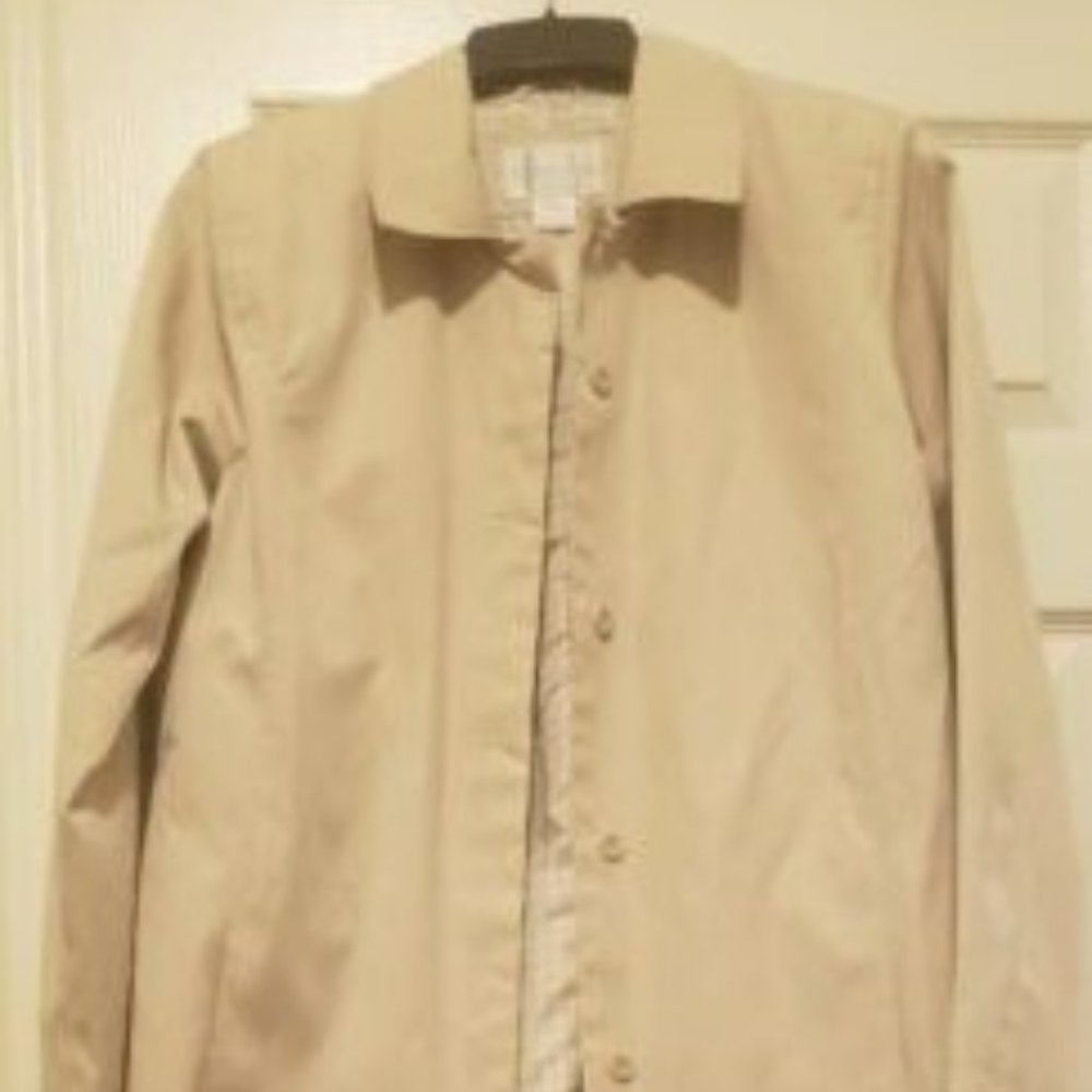 Worthington Beige Solid Women's Trench Coat Size M